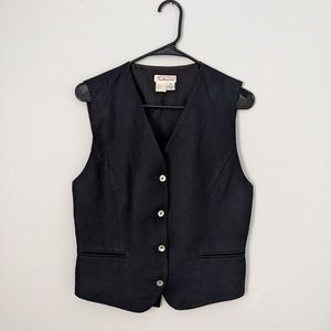 Vintage Talbots black linen vest